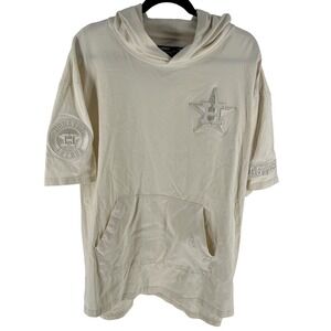 Houston Astros Pro Standard Short Sleeve Hoodie T Shirt 2XL Cream Pocket